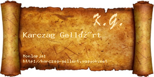 Karczag Gellért névjegykártya